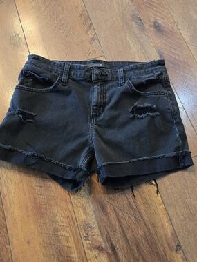 Joe's Jeans Black Distressed Denim Jean Shorts